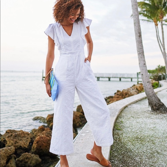 Vineyard Vines Bahamian Floral Eyelet Jumpsuit - Picture 1 of 2